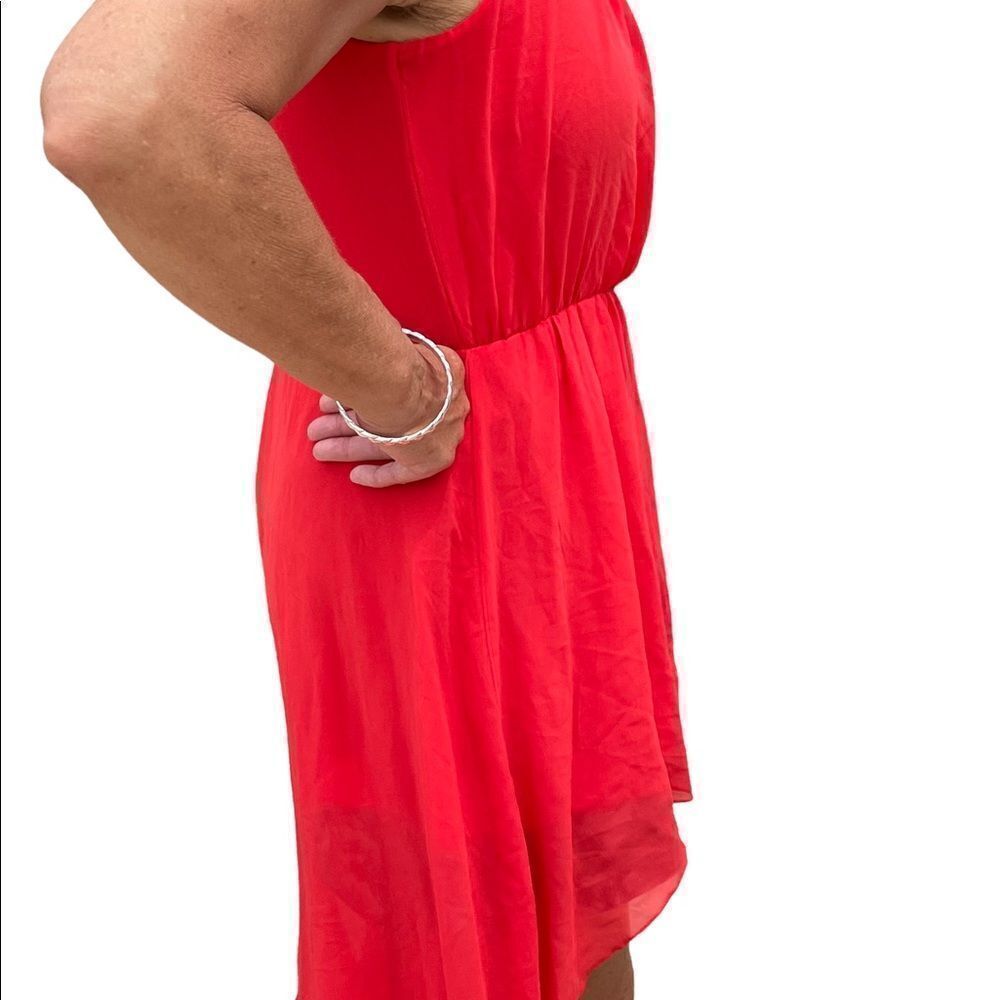 HOT RED HI-LOW SLEEVELESS DRESS‎ - Picture 7 of 11
